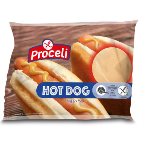 Pan tierno de hot dog sin gluten de Proceli