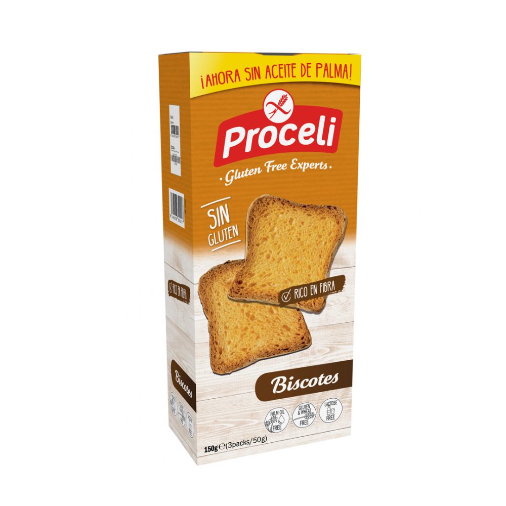 BISCOTES Sin Gluten 150g (3 Packs/4u) - Proceli